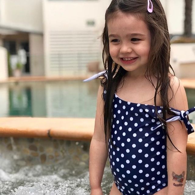 Girls Polka Dot One Piece Swimsuit